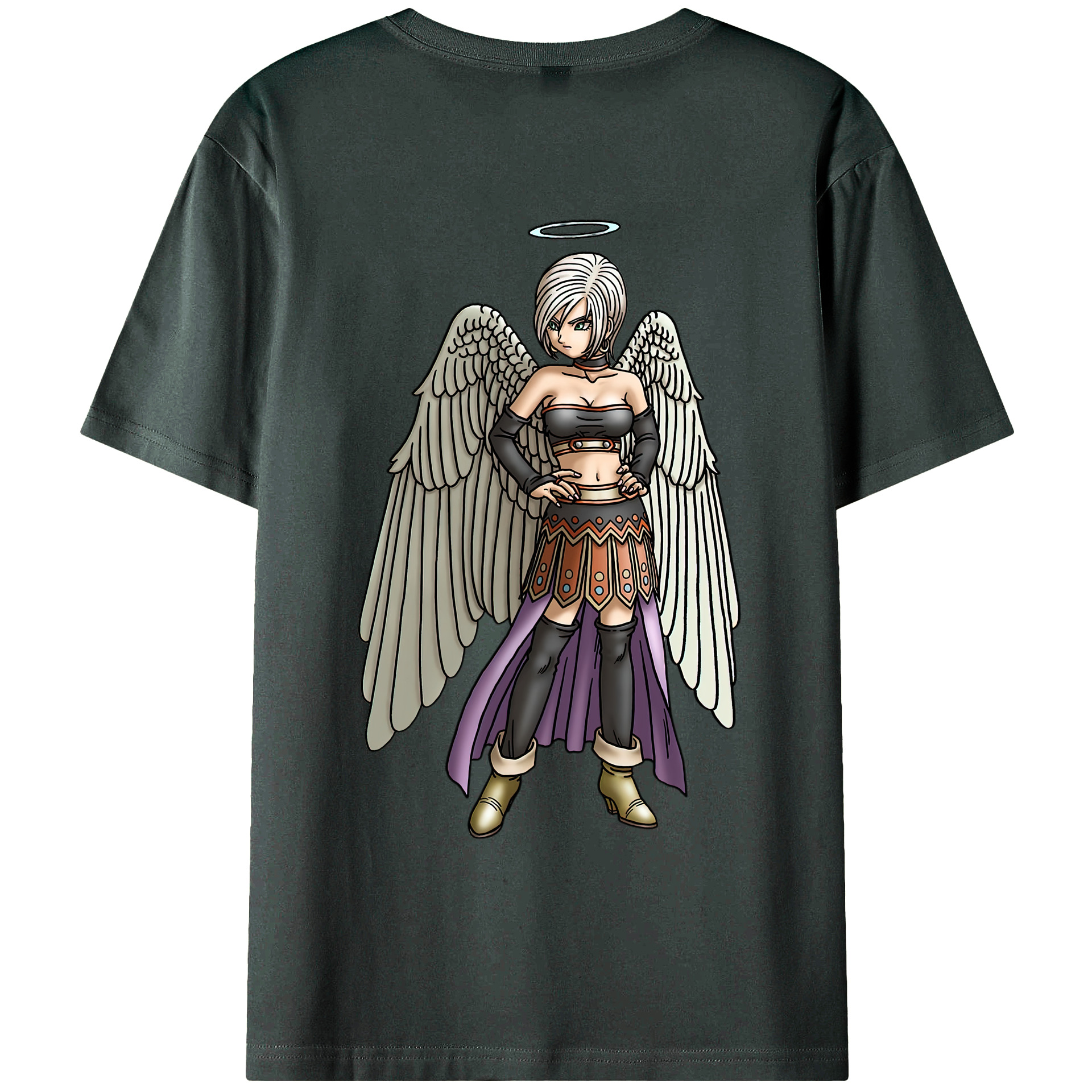 （画像用） ドラゴンクエスト Doragon Kuesuto Dragon Quest 綿100％ メンズ半袖Tシャツ（バックプリント） 通気性